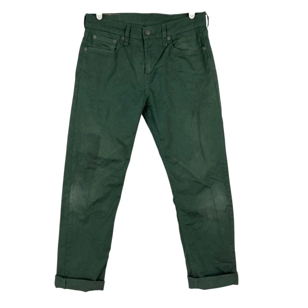 Levi's 502 Men's Stretch Slim Leg Green Pants Size 29x27.5 Regular Fit 5-Pockets